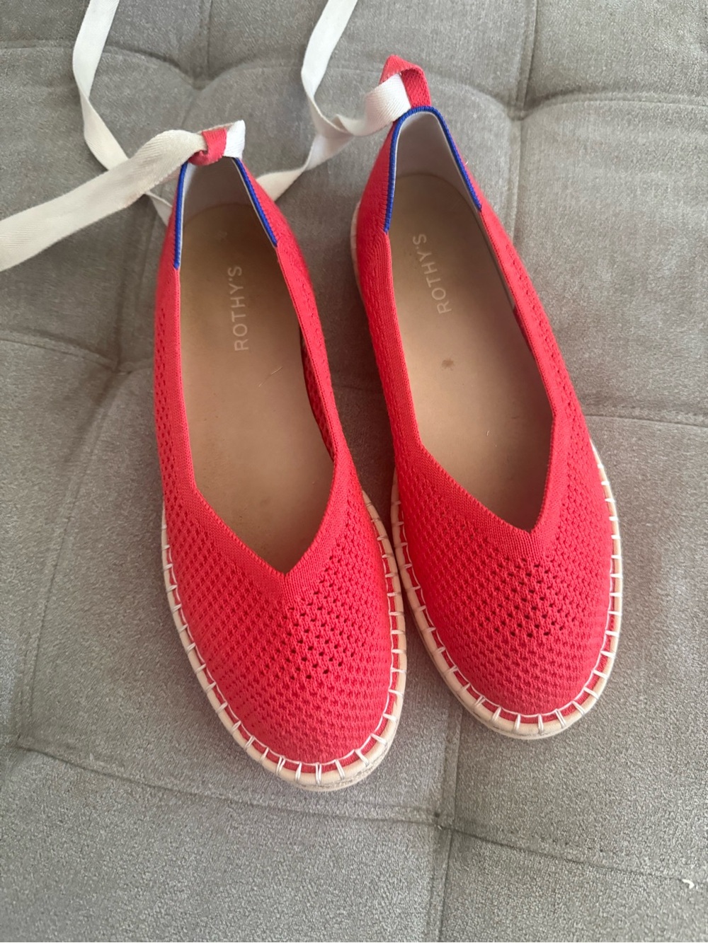Rothy's Red Knit Slip-On Espadrille